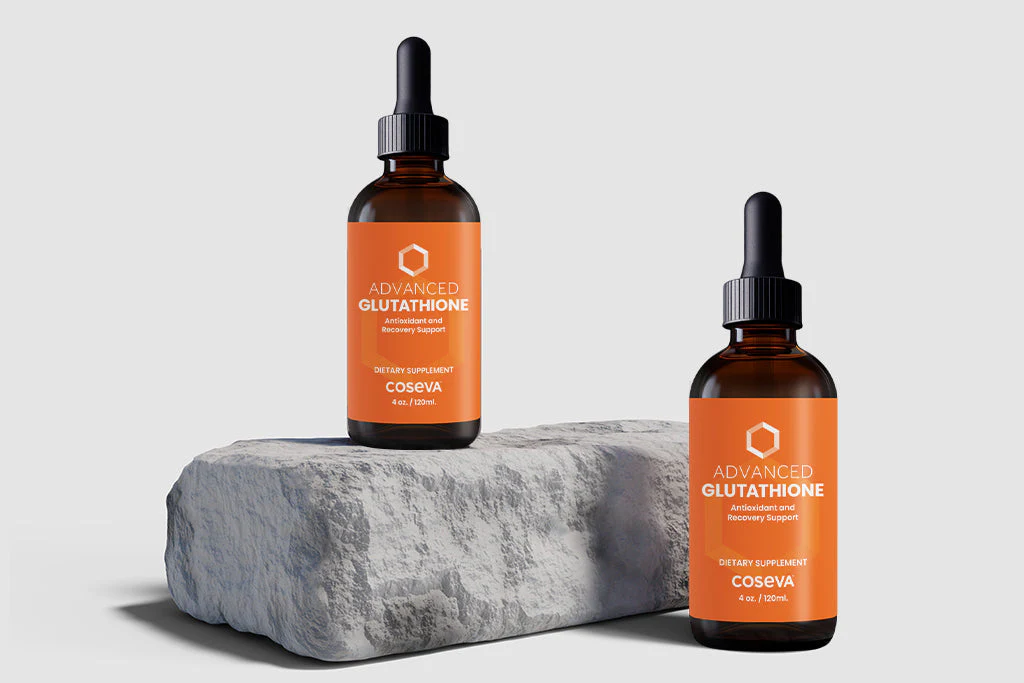 Advanced Glutathione bottles from Coseva